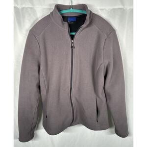 Irideon Riding Wear Full Zip Up Fleece Pullover Purple Gray Large Lined